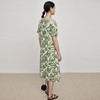IN AND ON21784法式复古亚麻印花连衣裙女夏季中长款碎花高腰显瘦V领修身A字裙 商品缩略图2