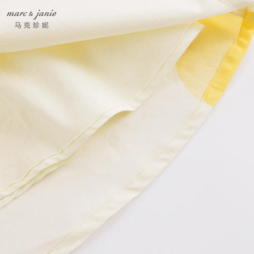 马克珍妮新款夏装 女童黄色波点花边领纯棉连衣裙230819 商品图4