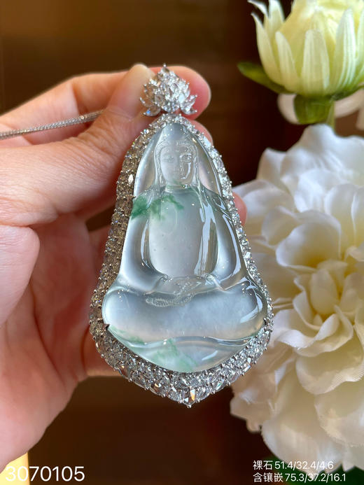 玻璃飘翠观音吊坠【3070105】具体价格微信咨询 商品图2