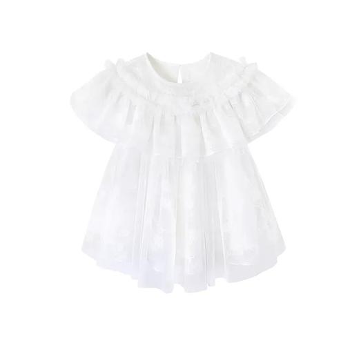 英氏高端款女童连衣裙荷叶边网纱裙子2023夏季公主裙YRLCJ2P300A 商品图4