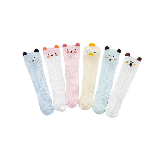 【3双装，透气吸汗护膝】儿童防蚊袜夏季薄款袜子网眼宝宝小腿袜婴儿长筒过膝袜 商品图4
