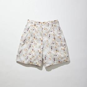 KUON Pleated Shorts 高密度编织奢华精梳棉贝壳印花短裤