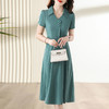 衬衫连衣裙新款中年妈妈收腰显瘦遮肚子气质中长裙HR-WY78189 商品缩略图2