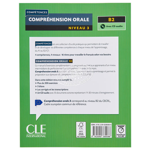 预售 【中商原版】法语单项提高 成人听力 3 B2 附音频 法文原版 Compréhension orale niveau 3 商品图1
