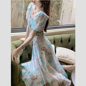 BeQueenStory【夏威夷海岸】轻奢气质法式连衣裙女2023夏季新款