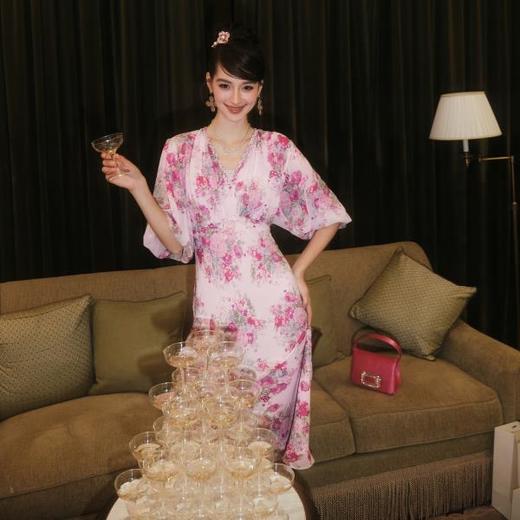 【大货捡漏，不退不换】  【玫瑰风情园】轻奢气质收腰印花连衣裙夏季新款 商品图3