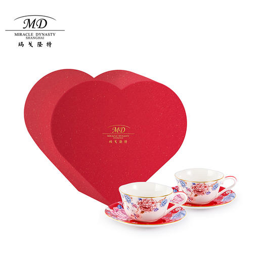 【玛戈隆特】婚庆骨瓷对杯高颜值咖啡杯下午茶茶具杯子套装礼盒装 商品图2