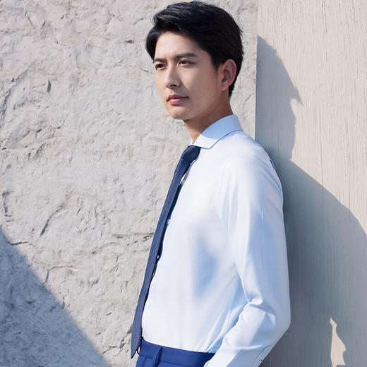 十如仕100支纱温莎领提花凉感长袖衬衫-401-01 商品图6