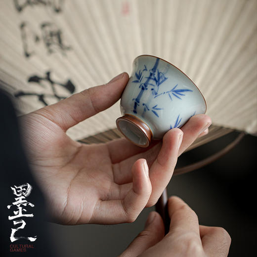 墨已 | 古青仿古手绘青花竹子 盖碗 品茗杯 商品图2