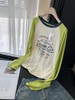 点此购买 女士春夏荧光绿插肩袖字母长袖T恤 83 255086 商品缩略图0