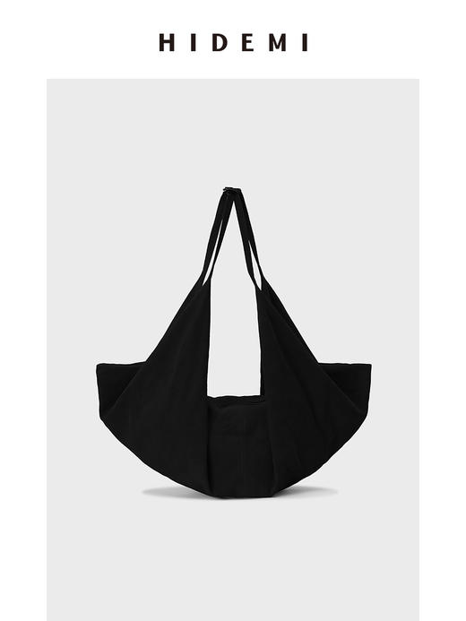 HIDEMI 多用设计感麂皮行囊包大号 黑色/姜黄色/军绿色/咖色 商品图9