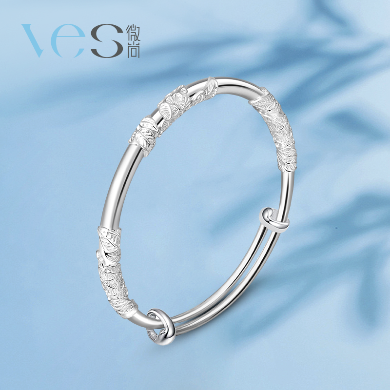 繁花似锦足银9999手镯