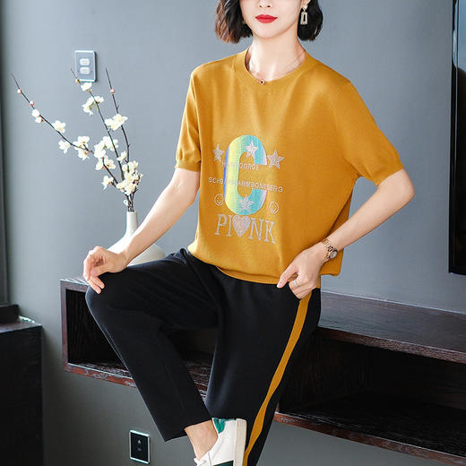 短袖冰丝运动套装，宽松休闲时尚两件套CC-10-1811 商品图2