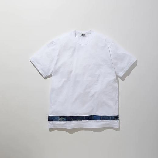 KUON Boro Striped Hem Tee 日本古布拼接短袖圆领T恤 商品图1