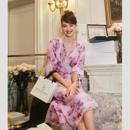 【大货捡漏，不退不换】  【玫瑰风情园】轻奢气质收腰印花连衣裙夏季新款 商品图4
