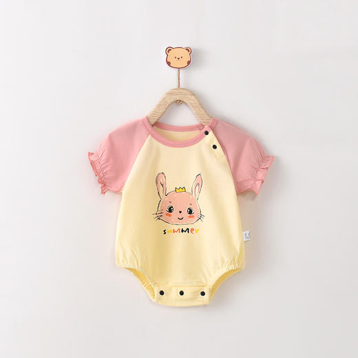 【小兔子短袖包屁衣】宝宝包屁衣婴儿衣服新生儿哈衣睡衣全棉夏季短袖爬爬外出服装 商品图5
