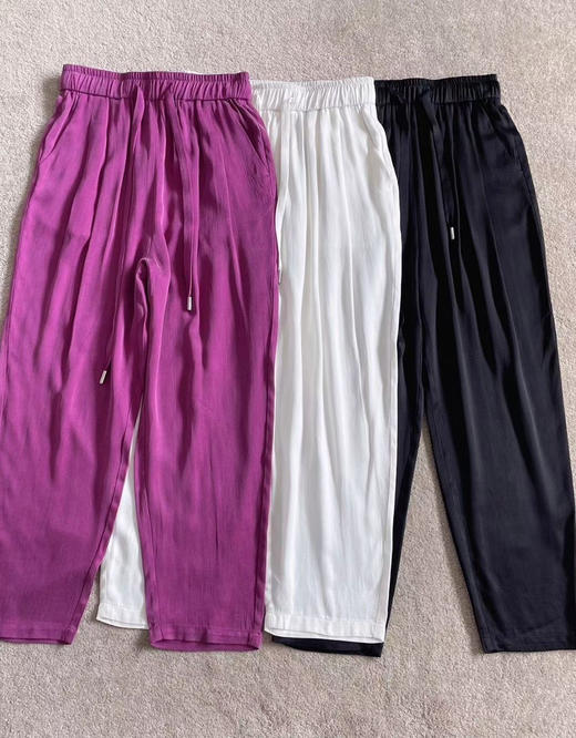 铜氨丝萝卜裤。 玫红  白色 黑色 自己备注号码颜色 商品图1