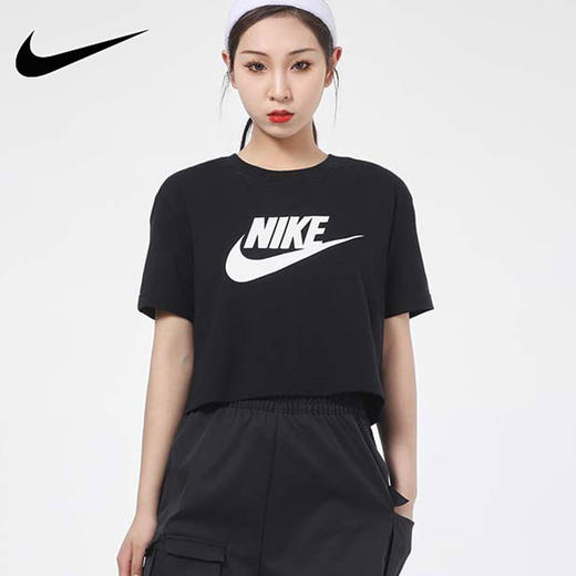 Nike/耐克短袖女半袖夏季新款圆领休闲宽松短款运动T恤BV6176-010 商品图0