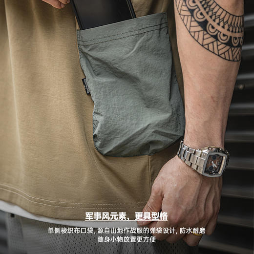 【露营手绘印花设计 军事风口袋 防泼耐磨】马登工装 山系户外趣味印花短袖T恤 商品图3