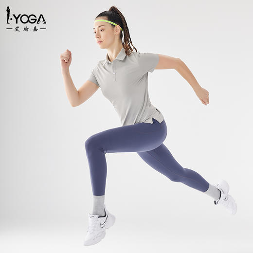 IYOGA运动T恤纯色POLO衫女T041 商品图3