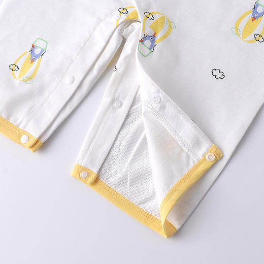 【纯棉透气大偏襟连体衣】宝宝衣服空调服婴儿连体衣纯棉新生儿哈衣夏装睡衣春装外出爬爬服 商品图3