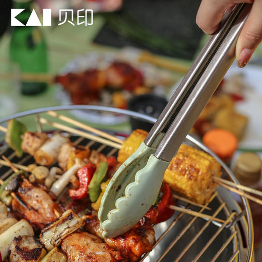 【清仓特惠4.5折】贝印KAI可收纳家用菜夹分餐夹熟食夹牛排夹料理夹沙拉夹硅胶头 商品图2