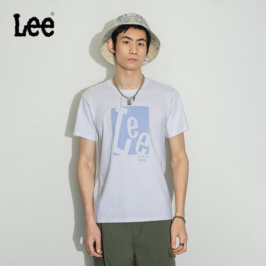 Lee商场同款23春夏新品标准版印花白色男短袖T恤LMT0016163RX-K14 商品图0