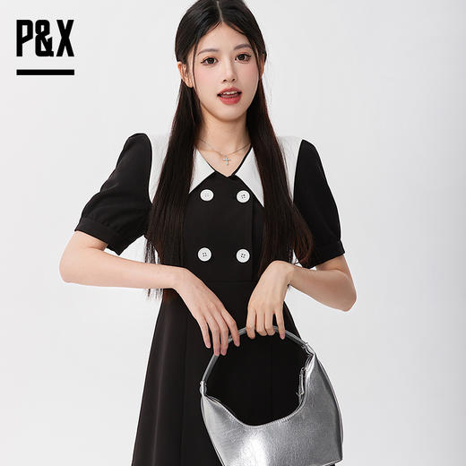 P&X设计师女装  梭织连衣短裙 823208878B 黑色 商品图1