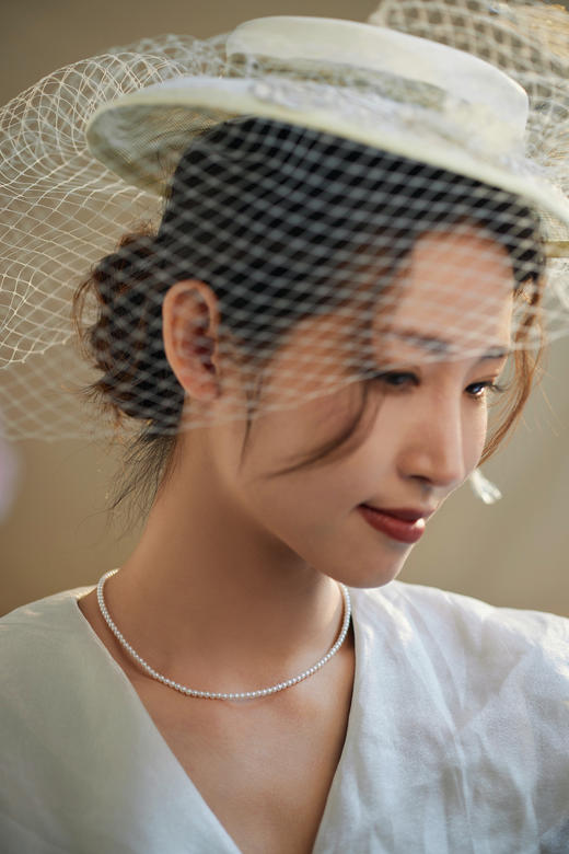 【孤品仅1条】洛丽塔baby18k金极光珍珠素链3.5-4mm 商品图1