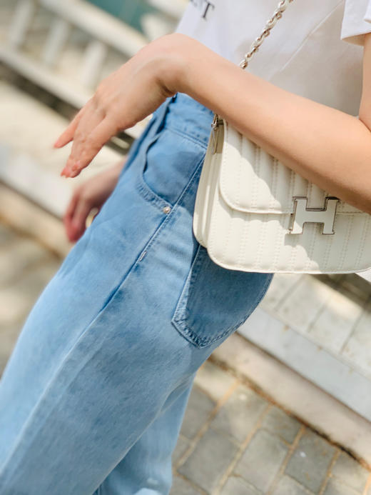 【百图lulu定制】【冰爽天丝牛仔裤】夏季薄款  高腰  休闲天丝牛仔裤直筒裤 商品图5