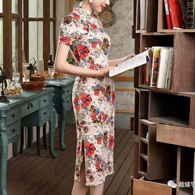 AW16中式旗袍假门襟后中隐形拉链1:1服装纸样裁剪图纸牛皮纸样