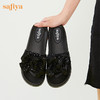 Safiya/索菲娅2023新款闲适假日亮片蝴蝶结休闲外穿平底凉拖SF32110403 商品缩略图4