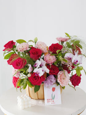 母亲节挚爱花篮（红色系）