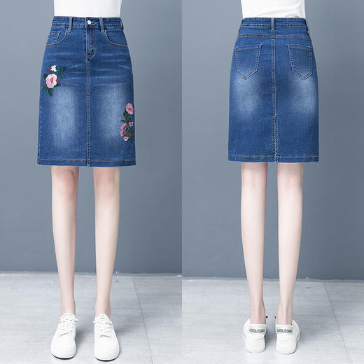 DD-2023春夏季新款薄款牛仔裙半身裙高腰显瘦弹力修身显瘦一步包臀裙 商品图4