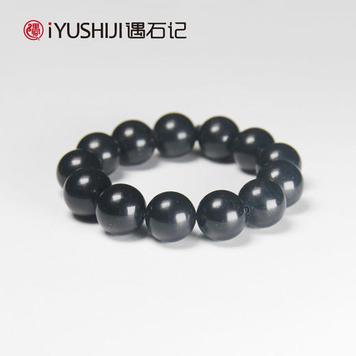 遇石记天然泰山墨玉圆珠手串16mm男款 商品图2