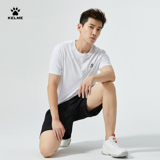 KELME卡尔美T恤男2023夏季新款圆领棉质透气短袖运动休闲纯色上衣 商品图1