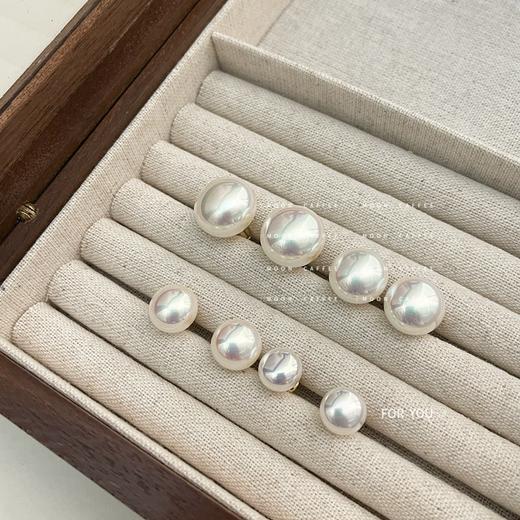 搭配利器丨法式【马贝珍珠】圆形馒头珍珠耳钉女 银针 商品图4