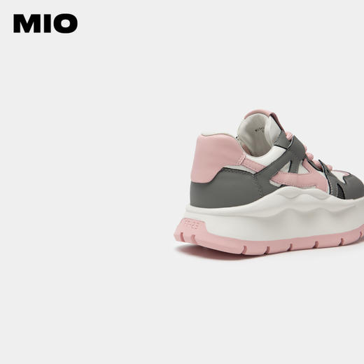 MIO米奥女鞋撞色多巴胺面包鞋休闲厚底板鞋圆头黑白熊猫鞋增高鞋M234583873 商品图4