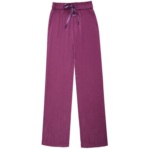 G2272铜氨丝阔腿裤女夏季薄款高腰垂感直筒拖地裤休闲防晒冰凉窄版长裤 商品图4