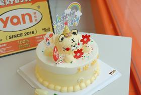 宝宝周岁蛋糕-手绘小老虎