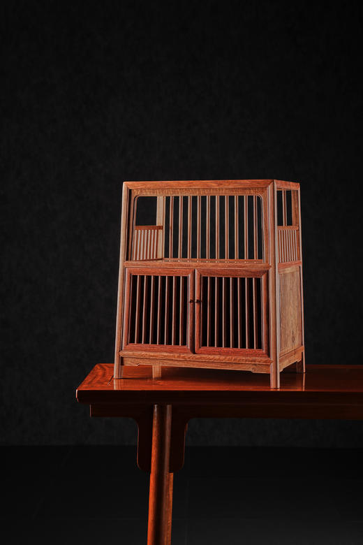 红桥红  家具严选  缅甸花梨(大果紫檀）  【39直棂 小茶水柜】 商品图0