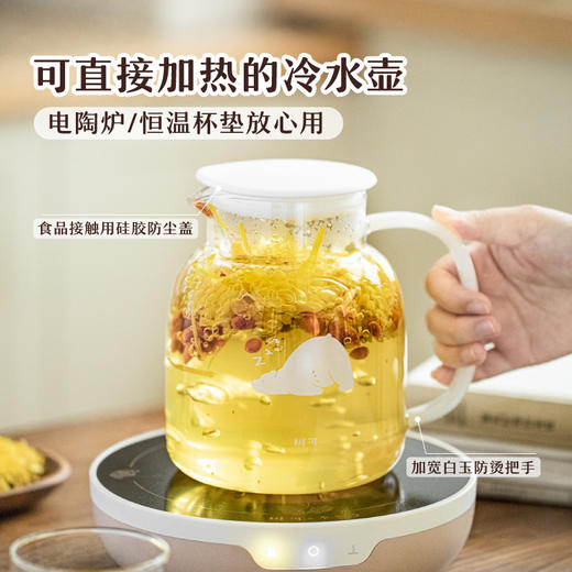 树可小白熊玻璃冷水壶家用凉水冰箱大容量水壶冷泡茶壶耐高温扎壶 商品图2