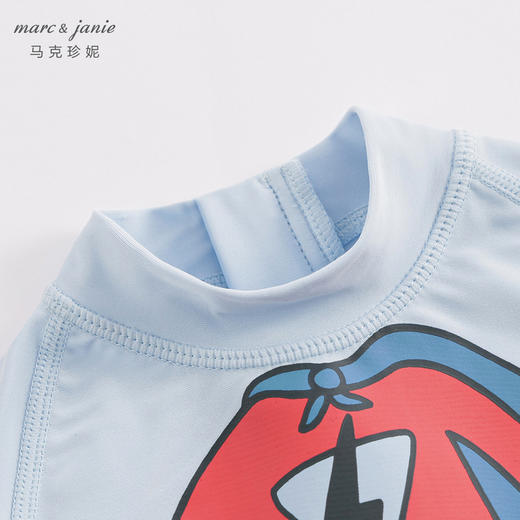 【凉感防晒】马克珍妮夏装男童动漫短袖游泳衣泳帽连体泳衣231119 商品图3