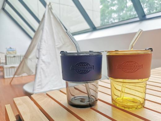 小运仓独家定制 外运玻璃吸管杯冷热水杯450ml 商品图0