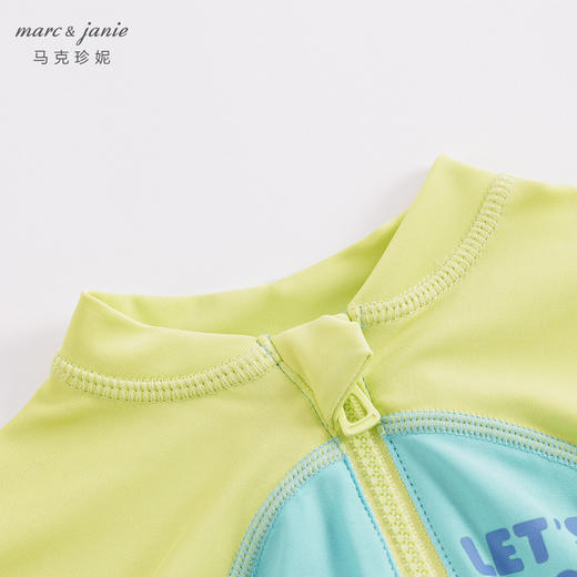 【凉感防晒】马克珍妮夏装 男女童拼色游泳衣短袖连体泳衣231117 商品图5