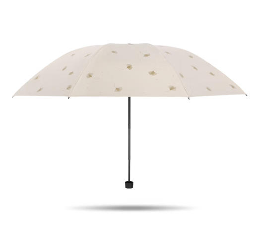 【母亲节礼物】天堂伞 雨伞黑胶防晒防紫外线太阳伞遮阳晴雨伞男女 银杏飞舞 米黄 57CM*8骨 商品图1