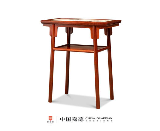 红桥红  家具严选  缅甸花梨（大果紫檀）【石面  70 刀牙带屉板双层 小酒桌 】 商品图1