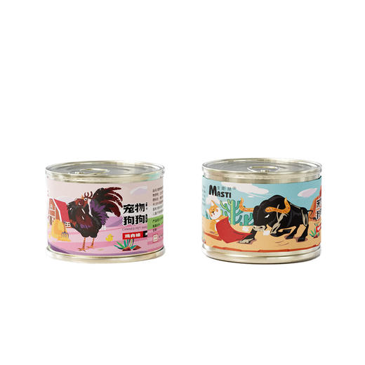 麦斯蒂狗狗零食犬罐头170g*12罐 整箱装 湿粮 营养伴粮 鸡肉、牛肉味 商品图5