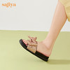 Safiya/索菲娅2023夏新品闲适假日亮片蝴蝶结休闲外穿平底凉拖金色SF32110406 商品缩略图3