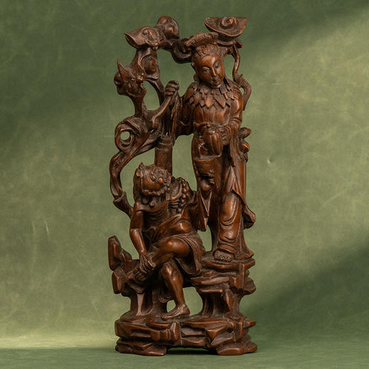 清 黄杨木雕麻姑献寿人物摆件 商品图0